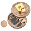 Round Acacia Cheese Board with Knife Drawer