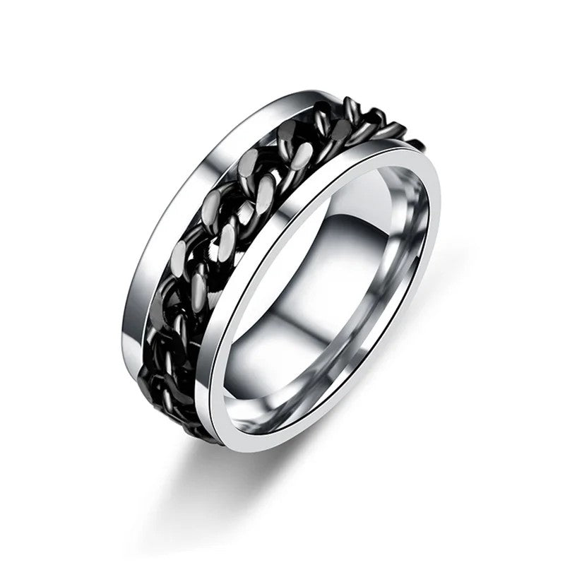 Titanium Steel Anxiety Spinner Ring - view 2