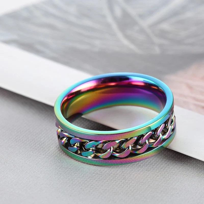 Titanium Steel Anxiety Spinner Ring - view 4