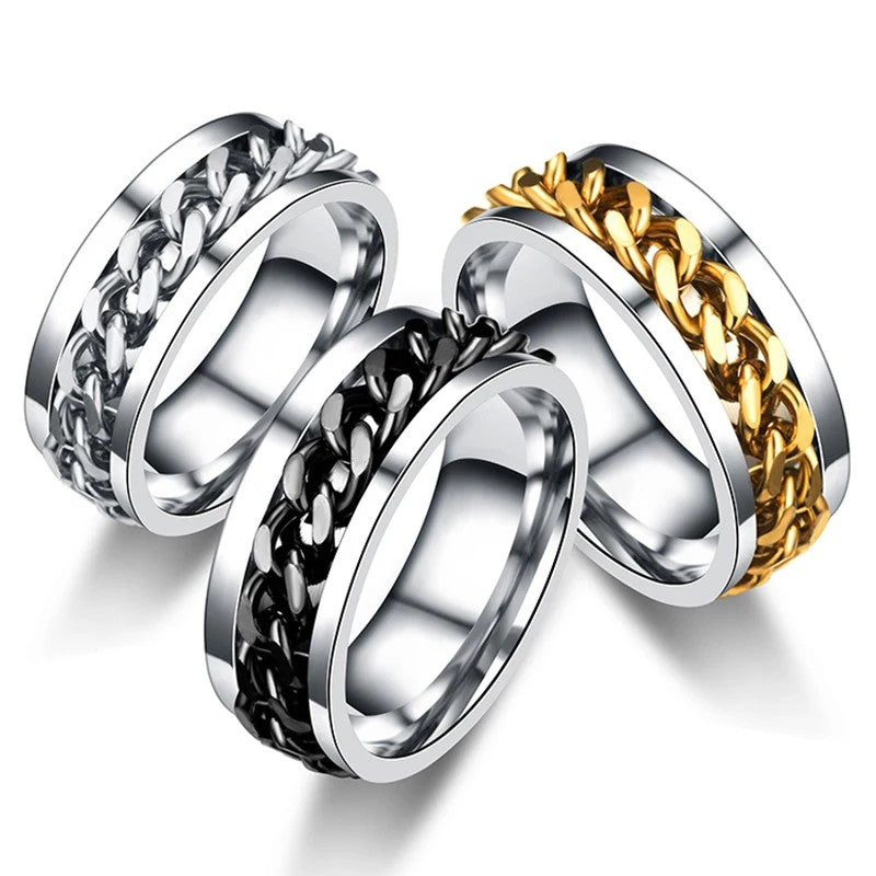 Titanium Steel Anxiety Spinner Ring - view 5
