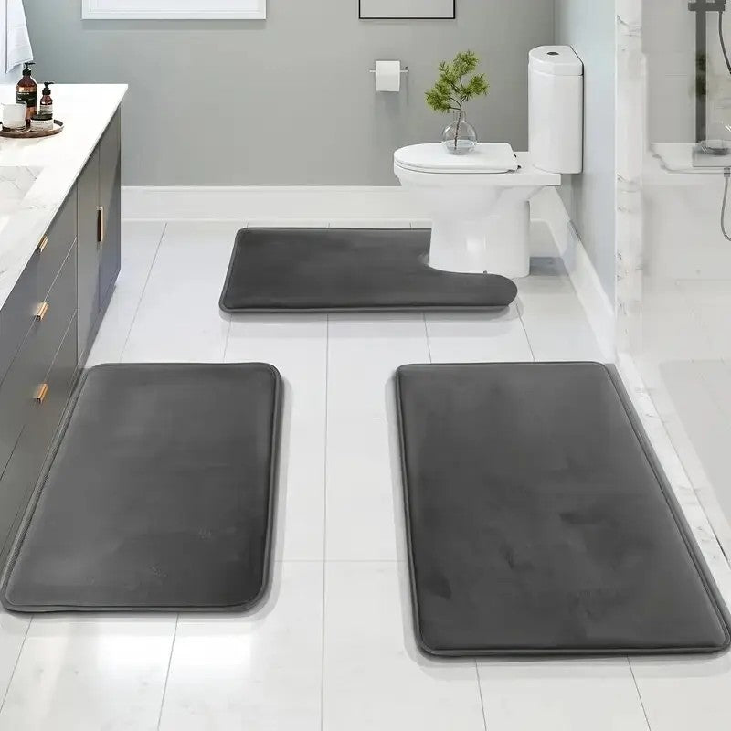 Washable Three-Piece Bath Mat Set