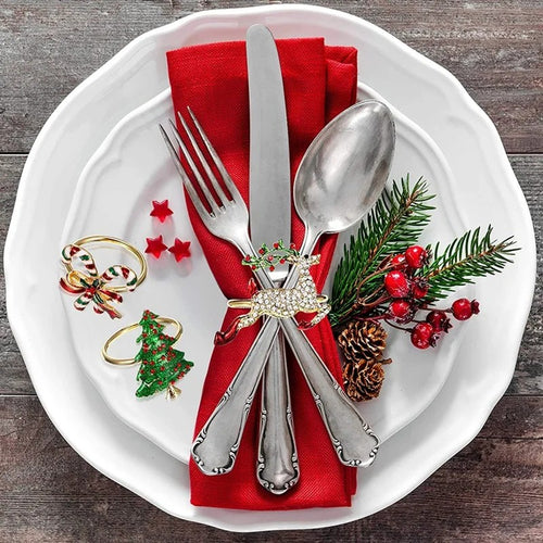 Christmas Napkin Rings, Set of 6 - view 2