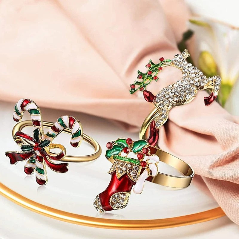 Christmas Napkin Rings, Set of 6 - view 3