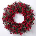 Cypress and Red Berry Front Door Wreath, 18 Inch