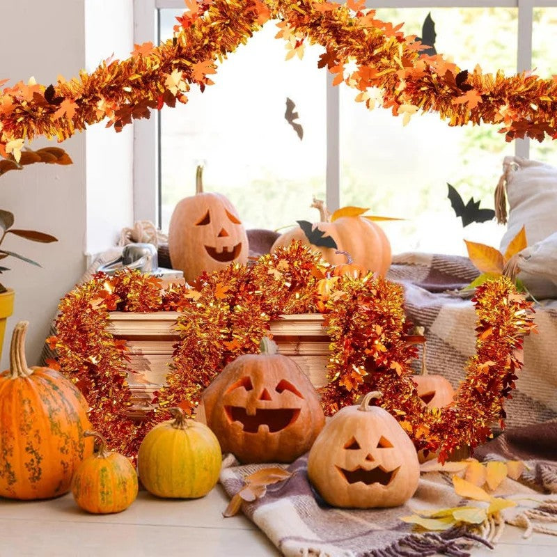 Fall Maple-Leaf Garland, 2-Pack
