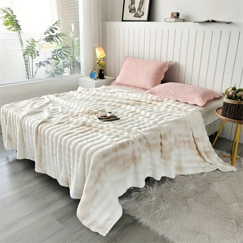Faux Rabbit Fur Throw Blanket - view 3