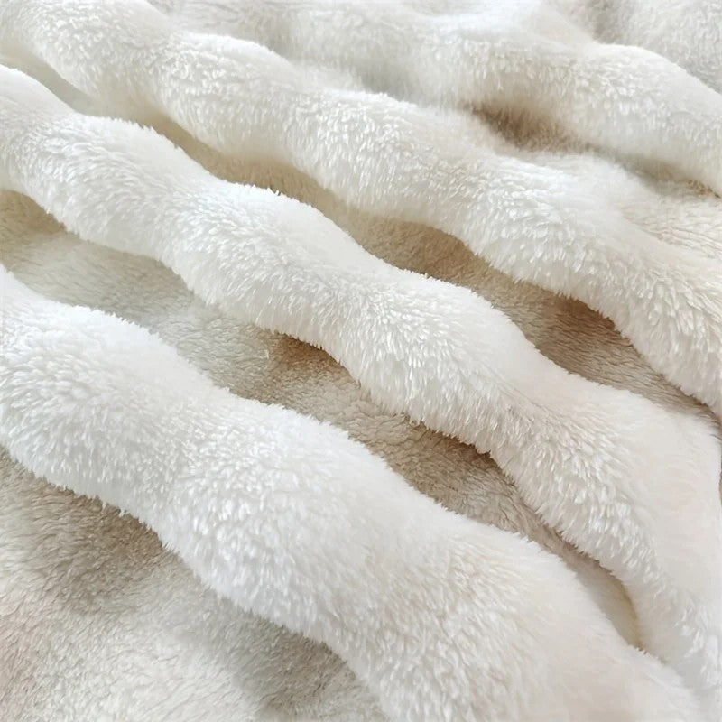 Faux Rabbit Fur Throw Blanket - view 5