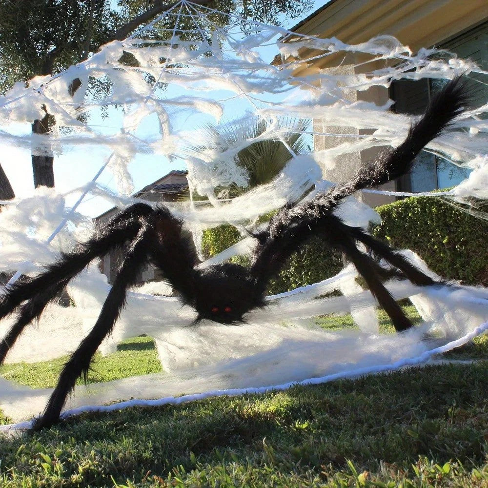 Giant 59-Inch Spider with Web - view 2