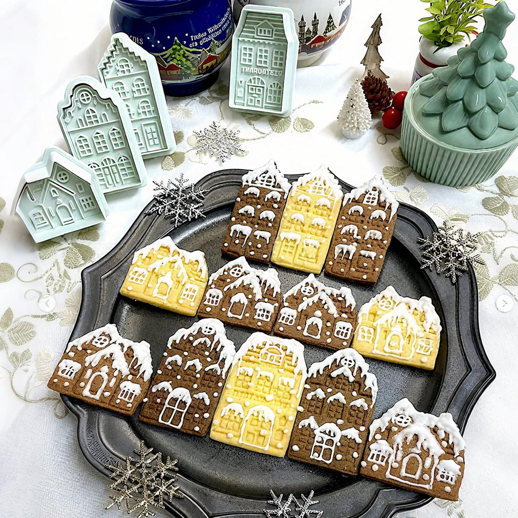 3D Gingerbread House Cookie Cutters, 4 Pieces - view 2