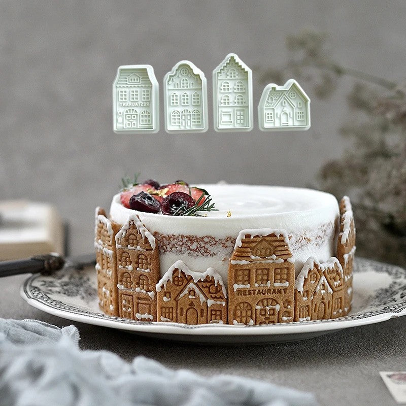 3D Gingerbread House Cookie Cutters, 4 Pieces - view 5