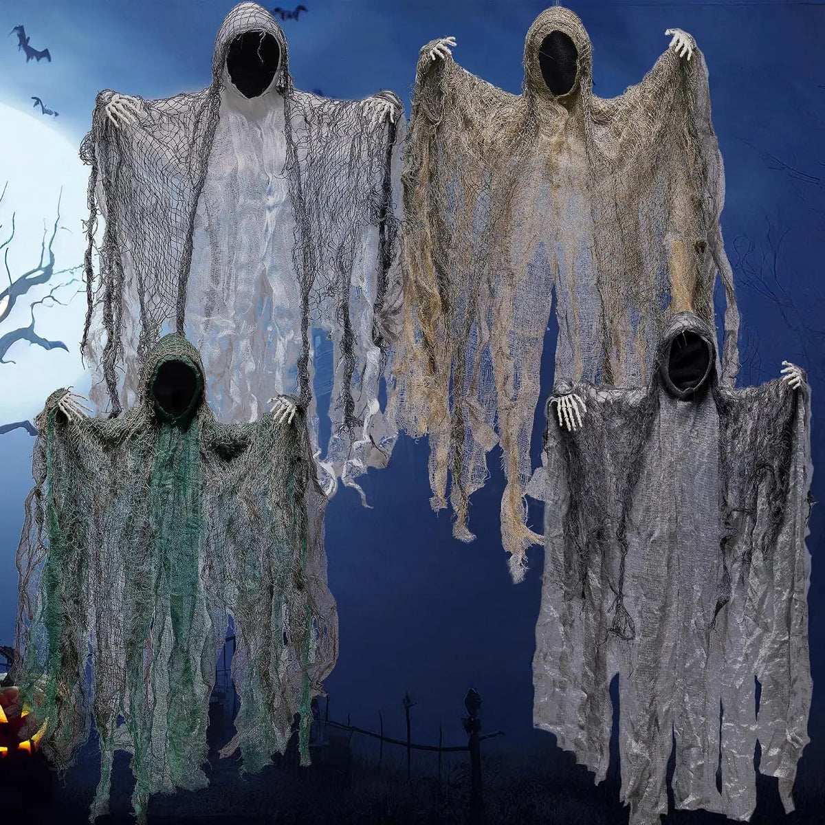Faceless Hanging Ghosts, 4-Pack - view 3