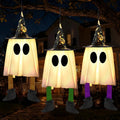 Light-Up Hanging Ghosts with Witch Hats, 3-Pack