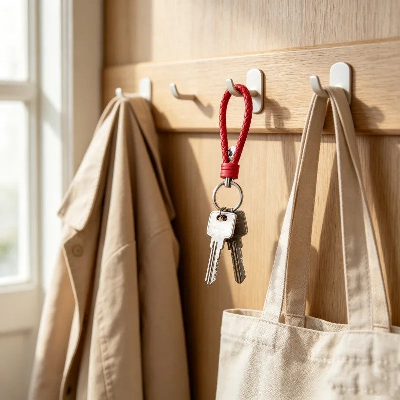 Mini Leather Braided Bag Charm