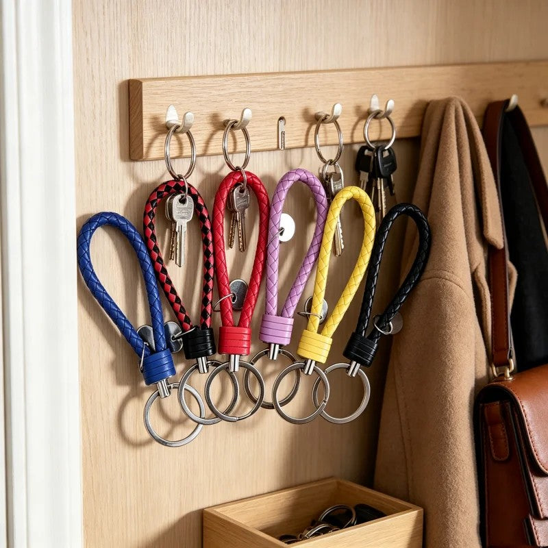 Mini Leather Braided Bag Charm - view 3