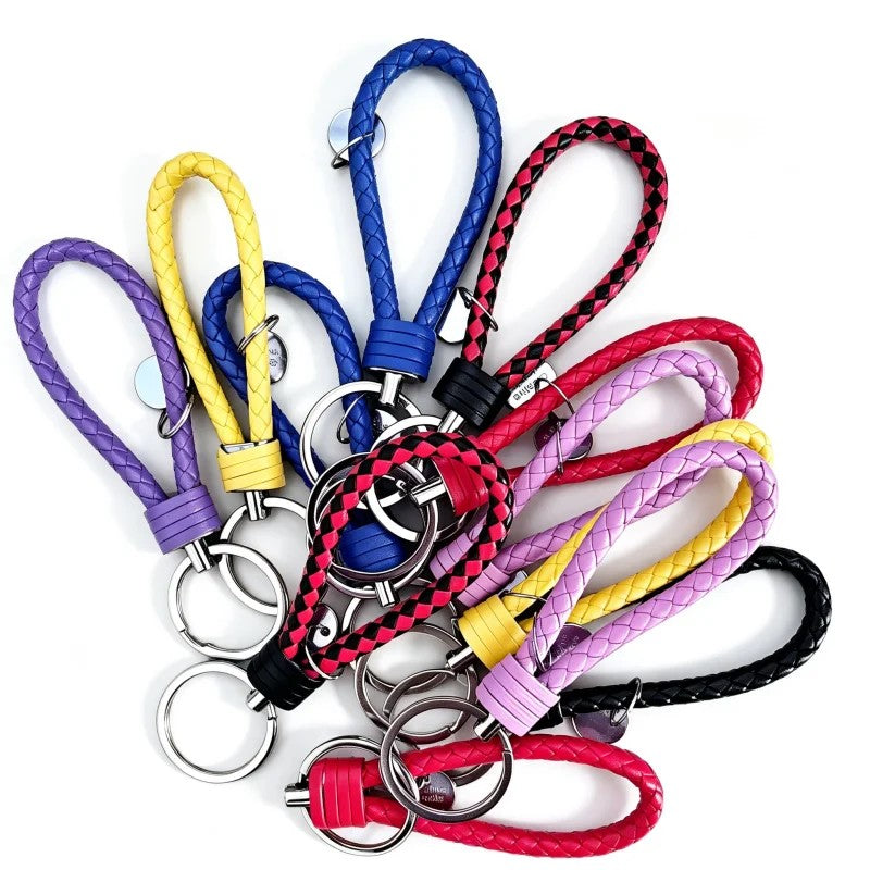 Mini Leather Braided Bag Charm - view 4
