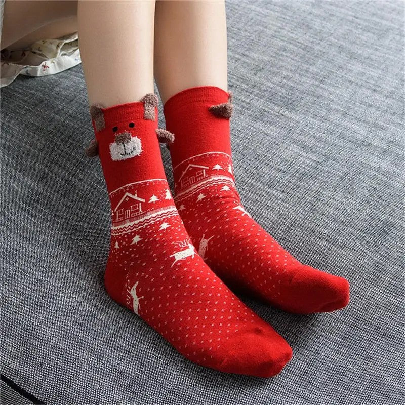 Reindeer Christmas Socks
