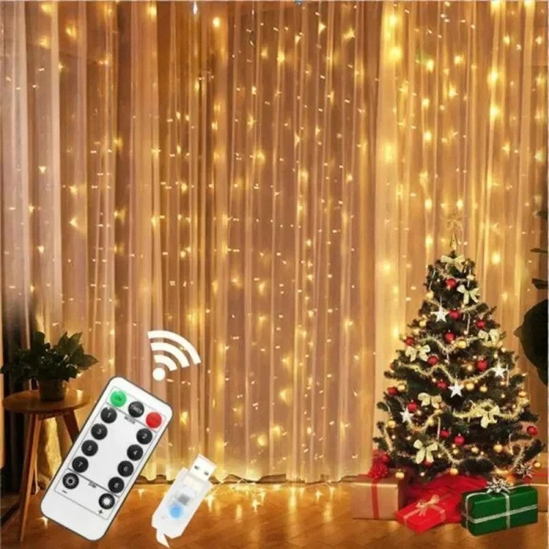Warm White Curtain Fairy Lights with Remote - view 3